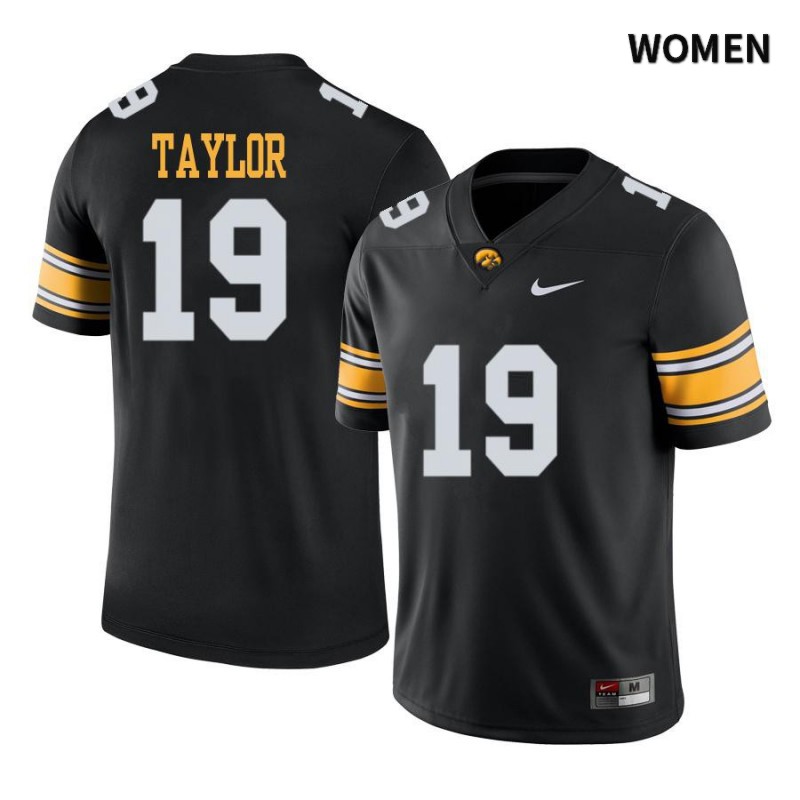 Women's Iowa Hawkeyes NCAA #19 Miles Taylor Black Authentic Nike Alumni Stitched College Football Jersey DL34R08FN